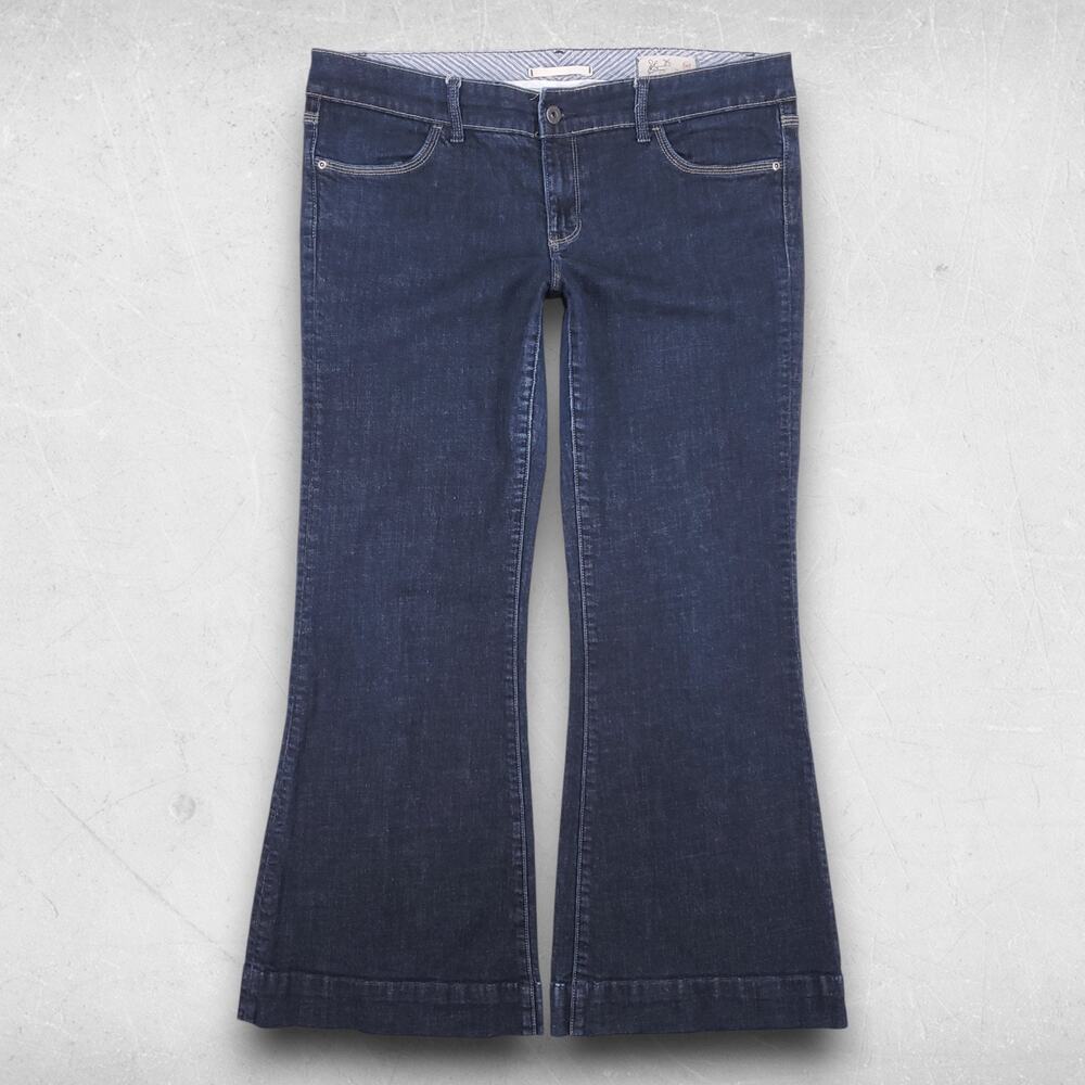 Gap Limited Edition Jeans Women 14R Dk Blue Flare 70s Boho Casual‎